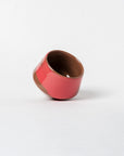 Small Porcelain Tasting Cup - Pink & Glossy Chocolate