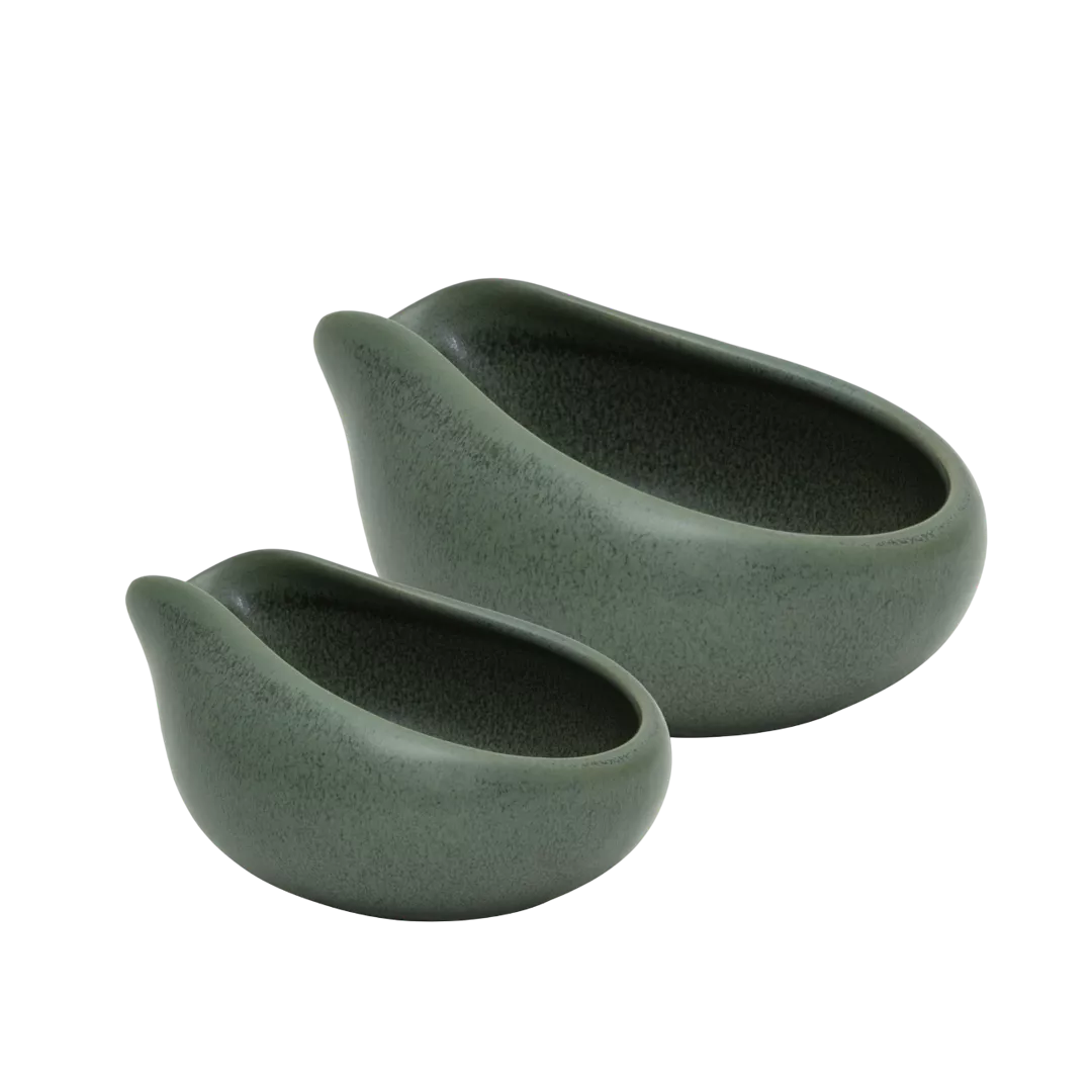LOVERAMICS – Lot de 2 Coupelles doseuses de café Vert foncé